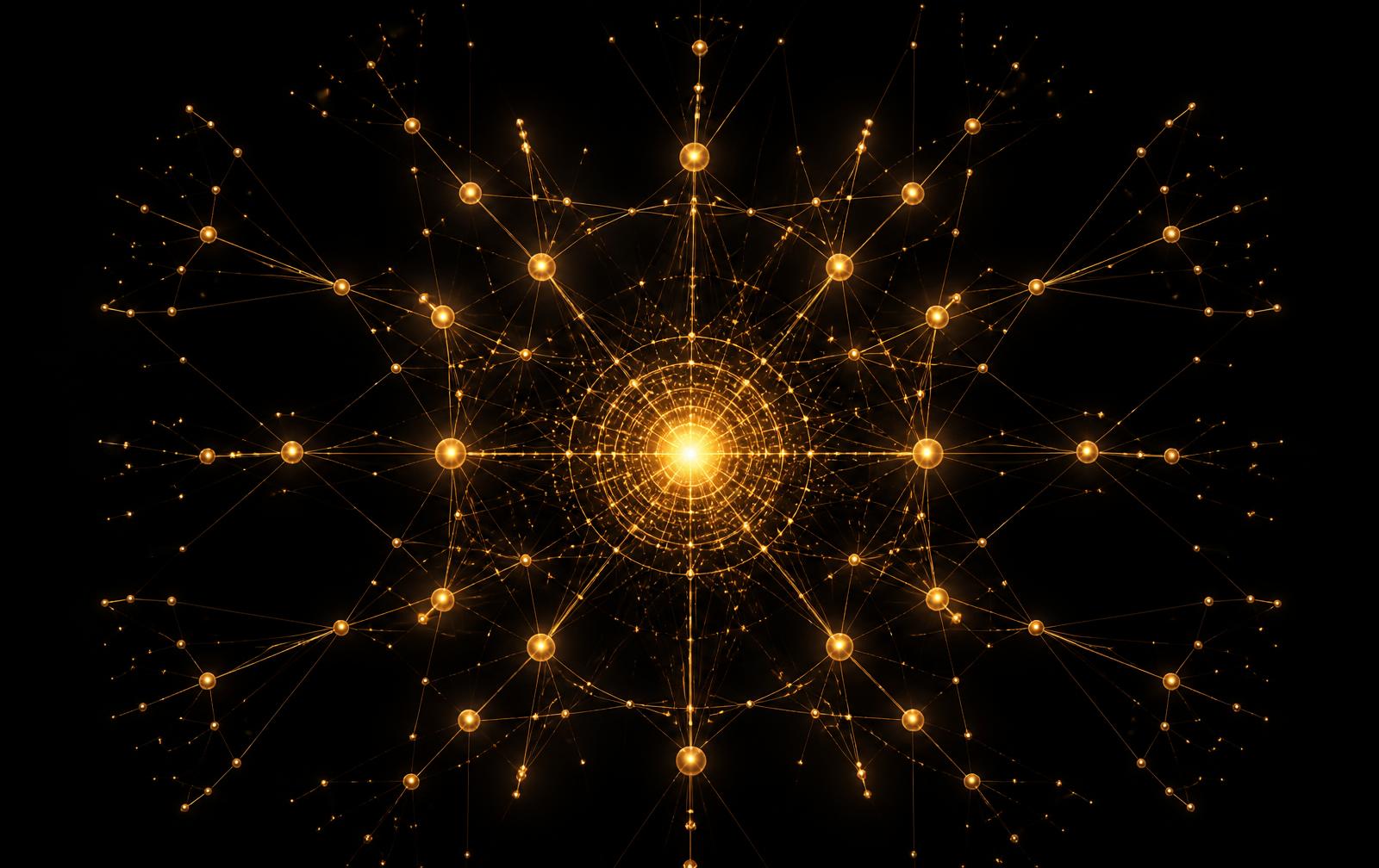 Goldenes Netzwerkdiagramm als Symbol für Wachstumshebel